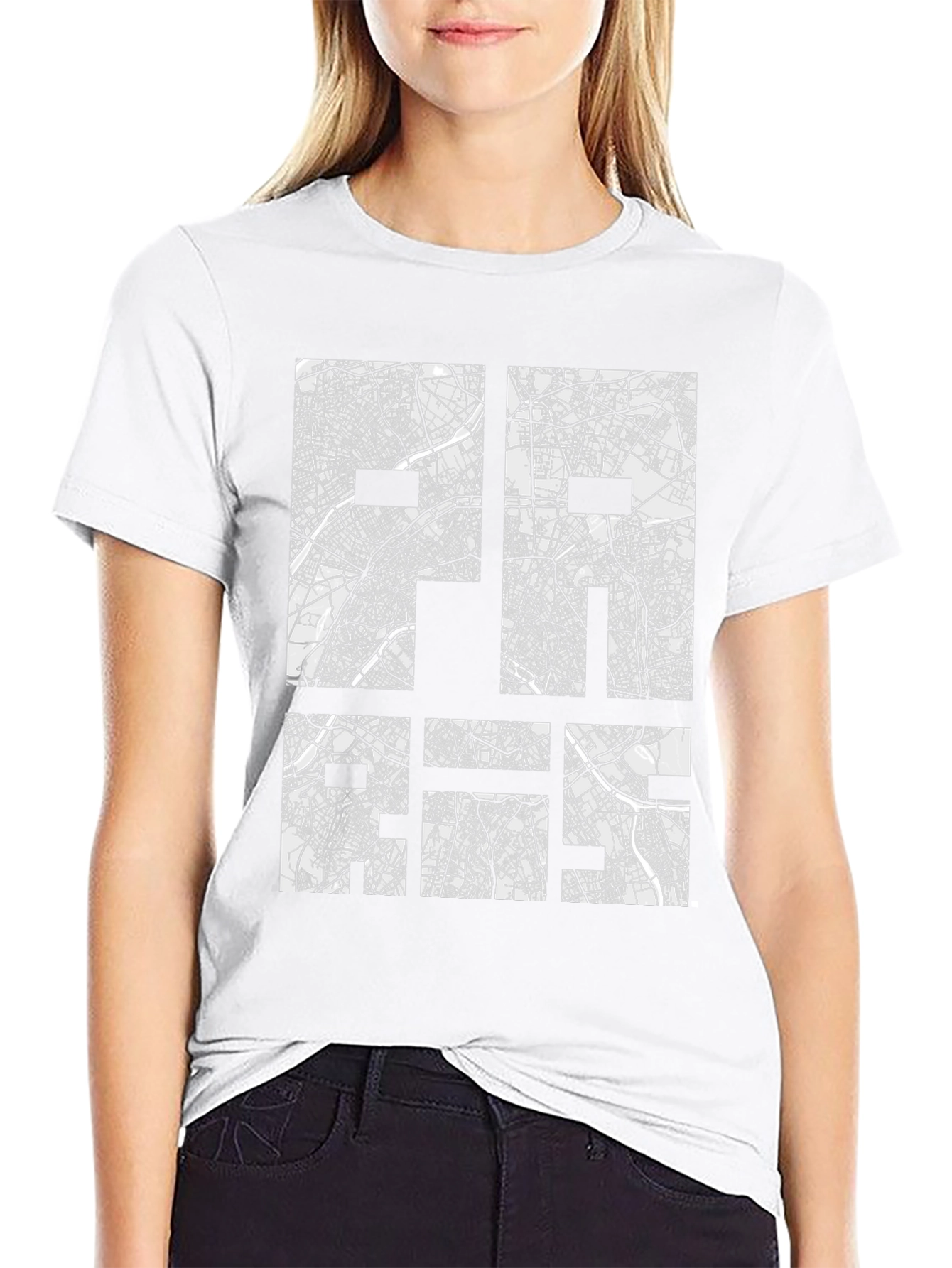 Paris Map T-Shirt - Artistic Cityscape Tee