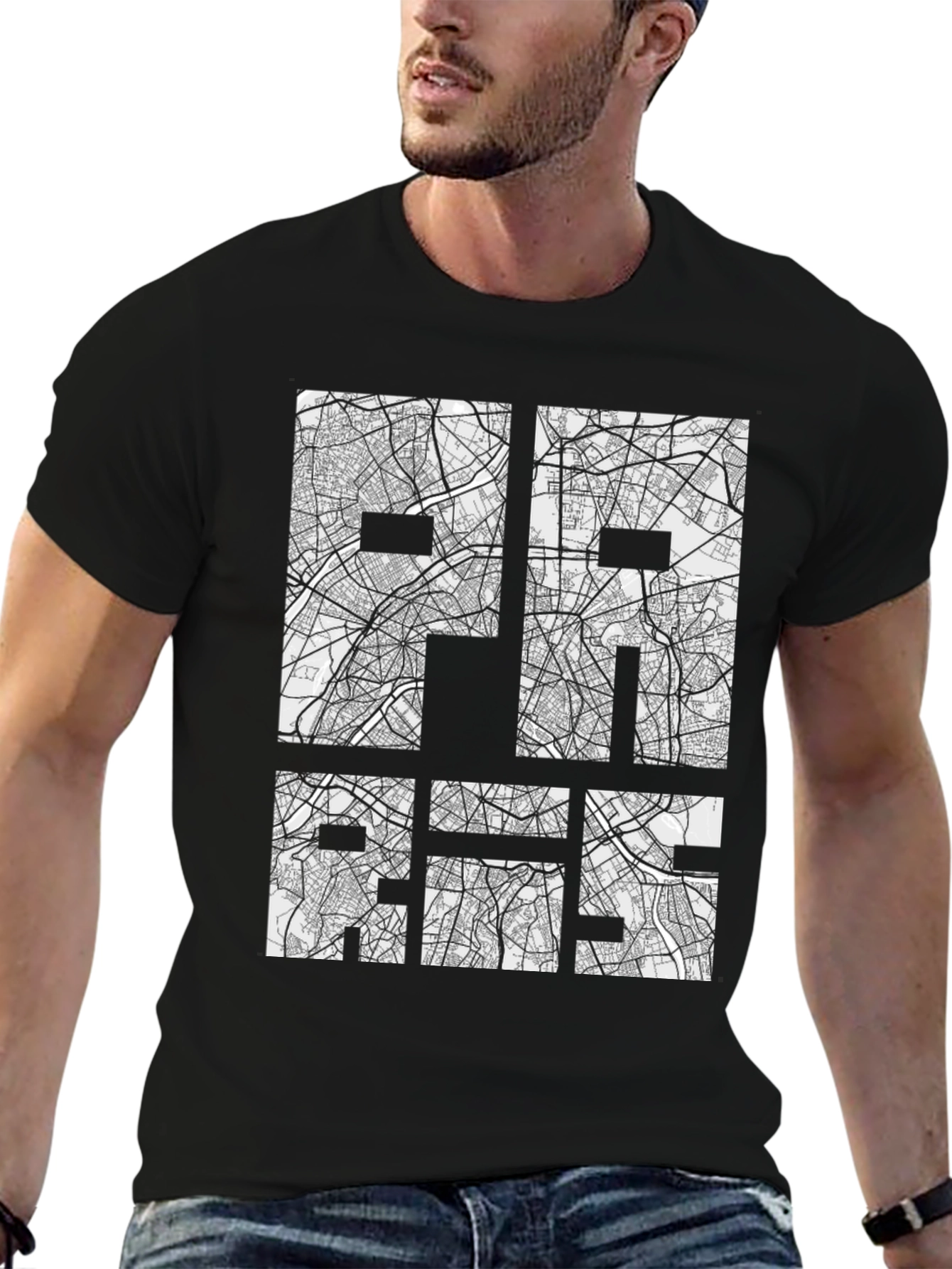 Paris Map T-Shirt - Artistic Cityscape Tee