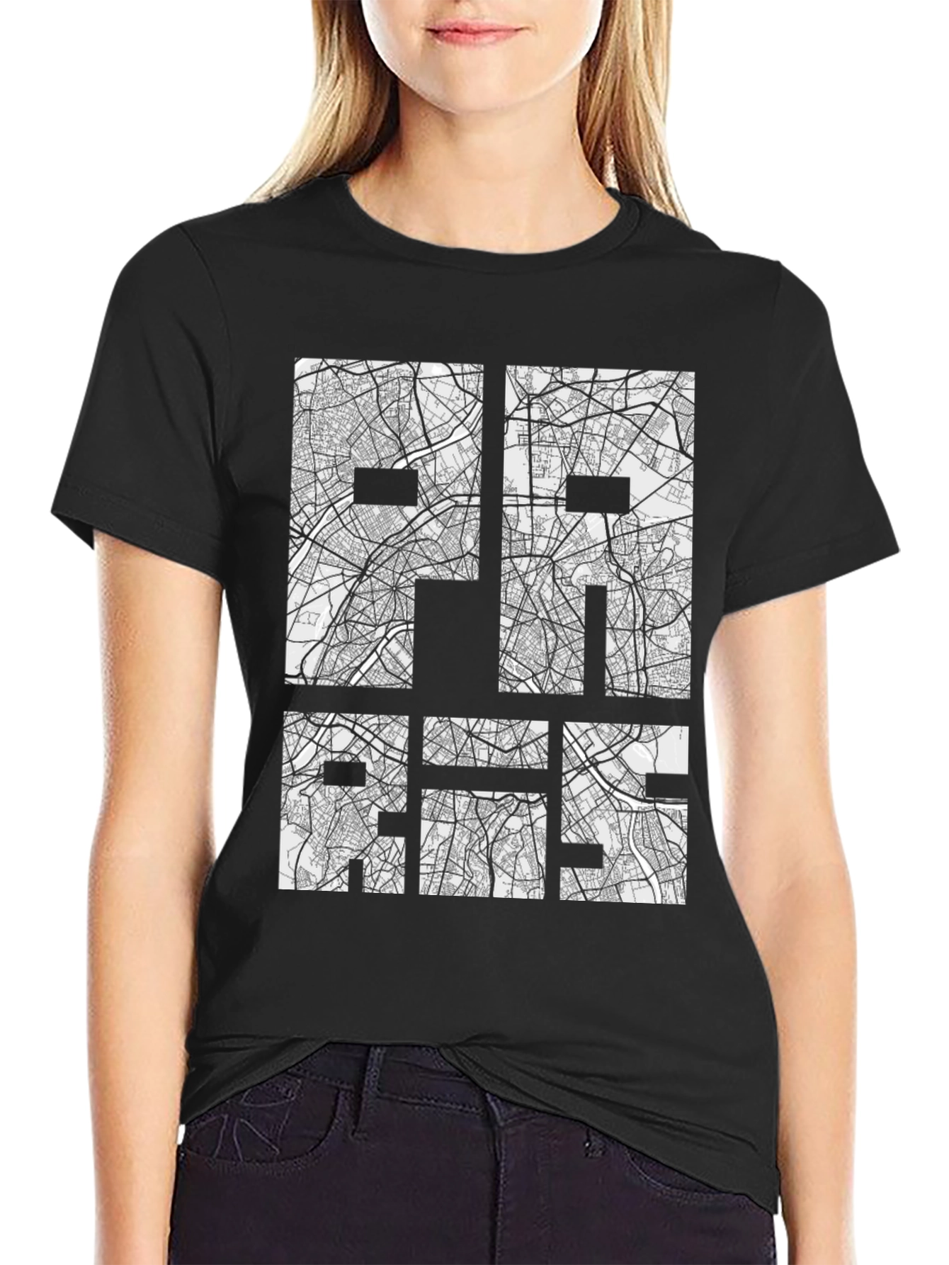 Paris Map T-Shirt - Artistic Cityscape Tee