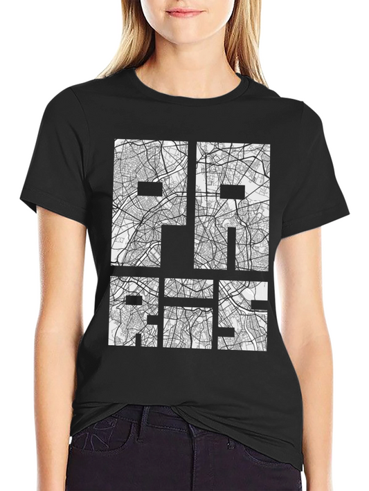 Paris Map T-Shirt - Artistic Cityscape Tee