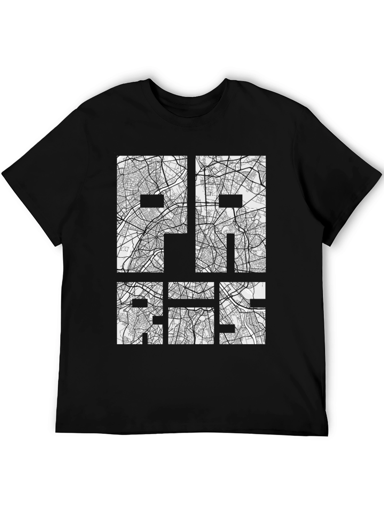 Paris Map T-Shirt - Artistic Cityscape Tee