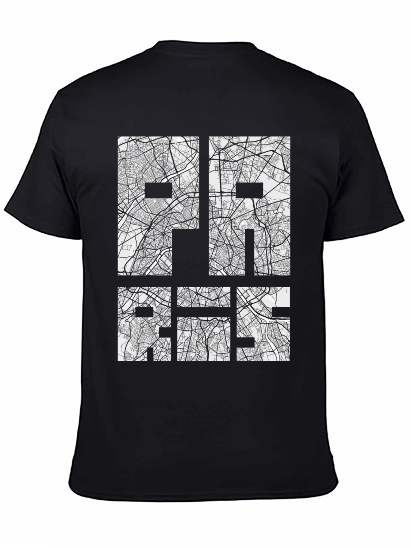 Paris Map T-Shirt - Artistic Cityscape Tee
