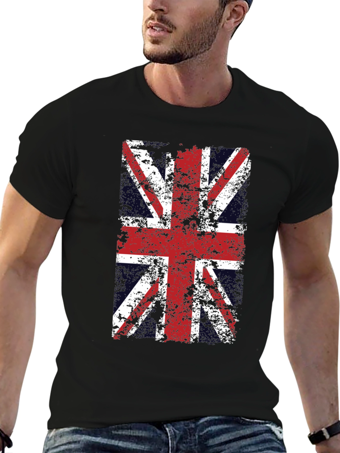 Union Jack Distressed Graphic T-Shirt