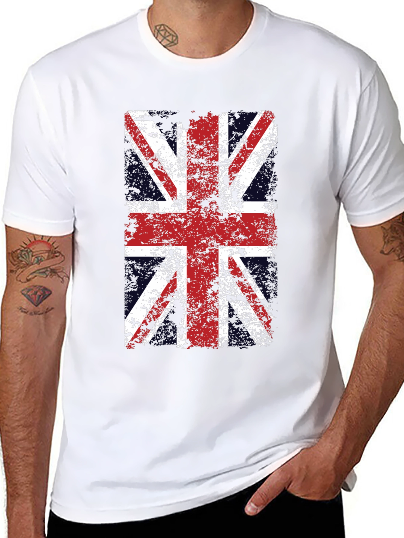 Union Jack Distressed Graphic T-Shirt