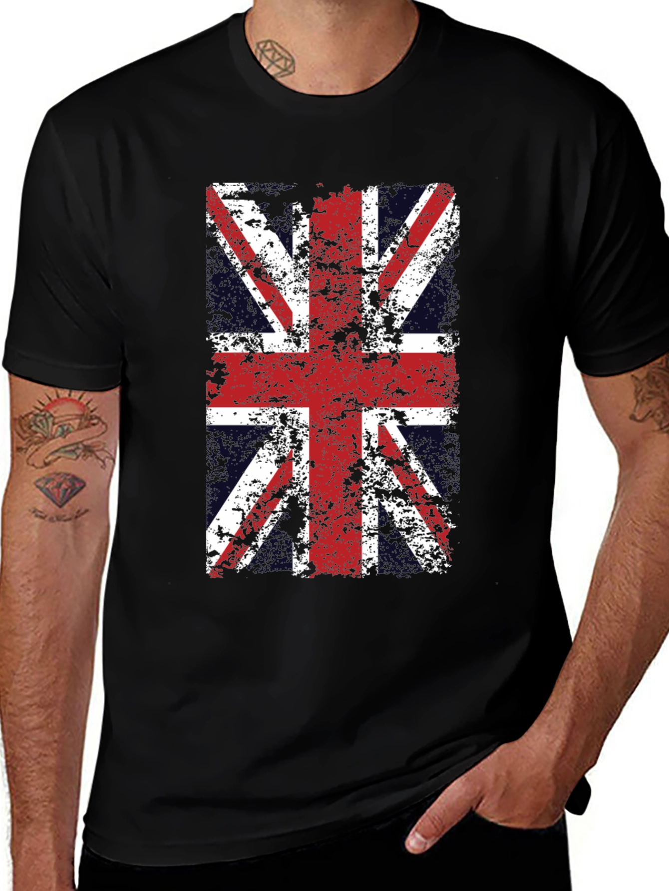 Union Jack Distressed Graphic T-Shirt