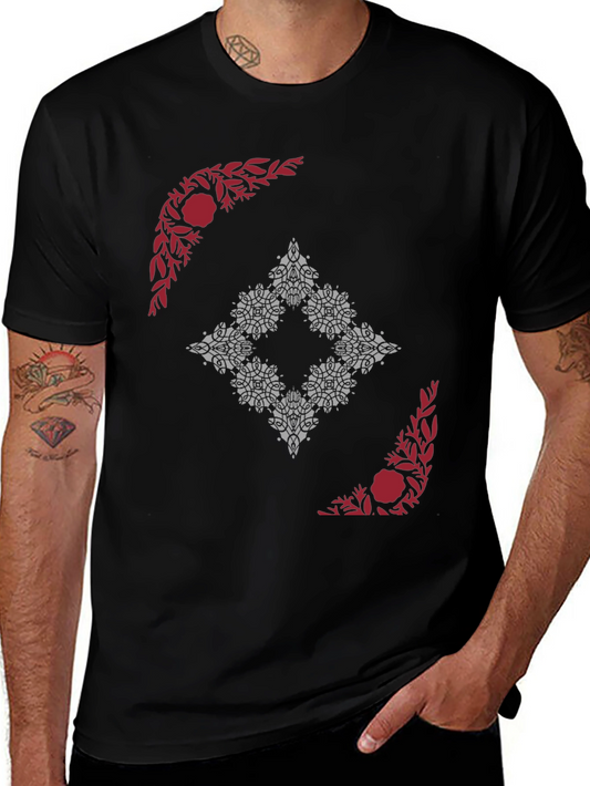 Abstract Floral Graphic Print Tee
