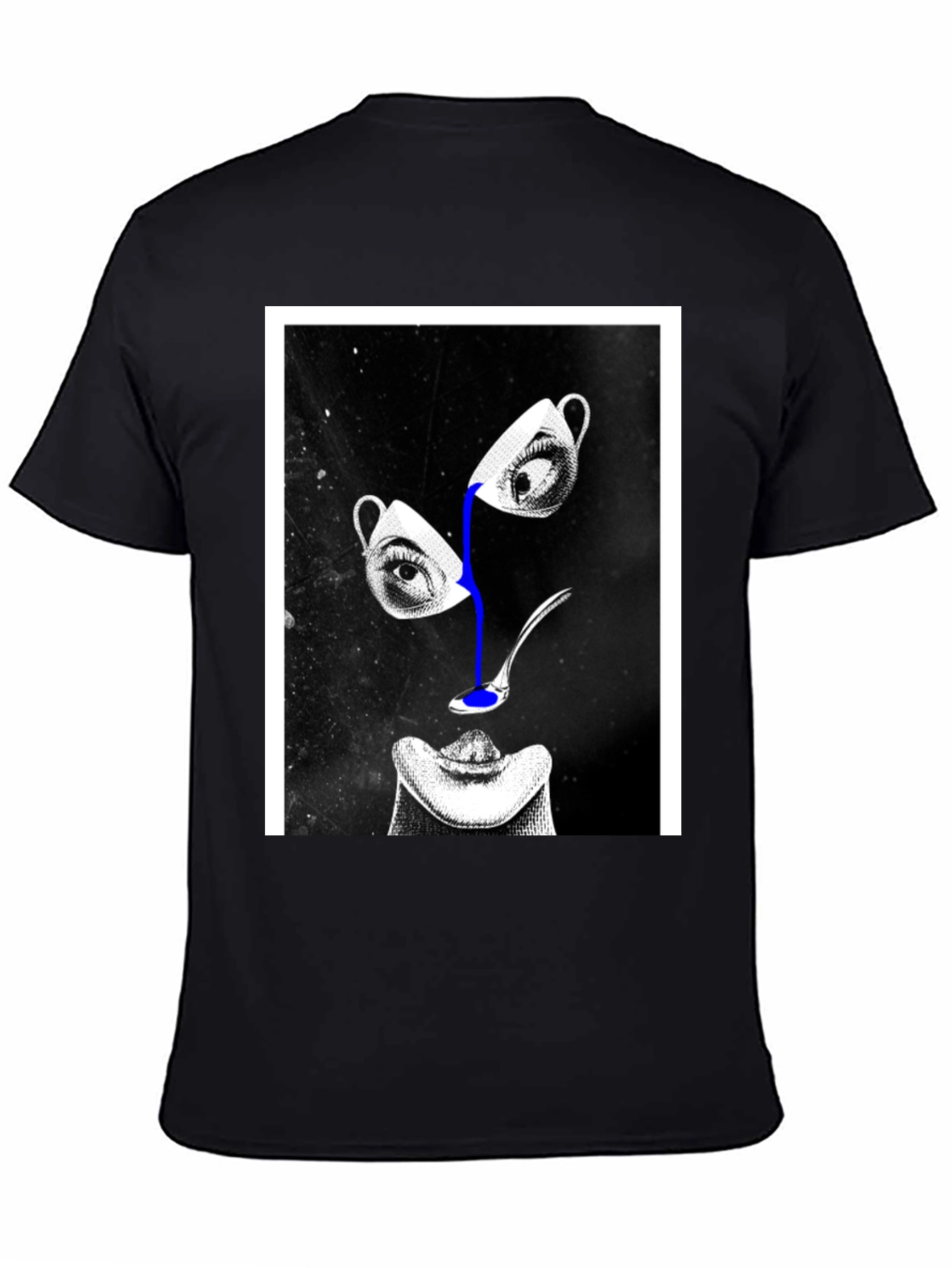Abstract Eye & Cup Graphic Black T-Shirt