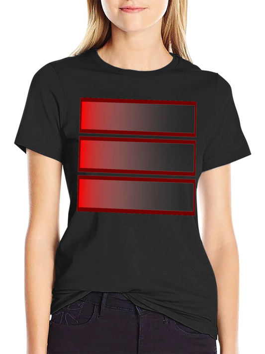 Stylish Black Tee with Red Gradient Stripe Design