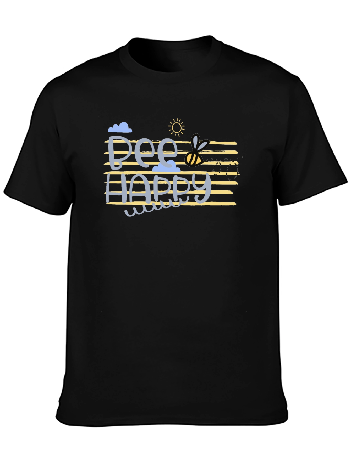 Bee Happy Graphic T-Shirt - Black