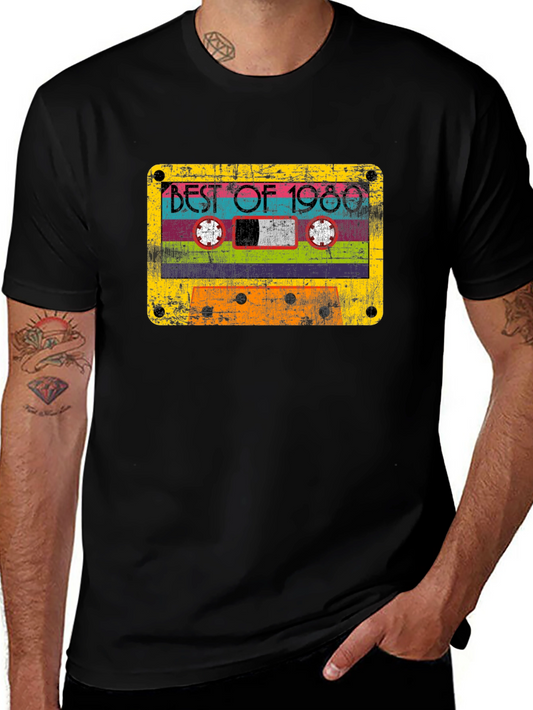 Retro Best of 1980 Cassette Graphic Tee - Black