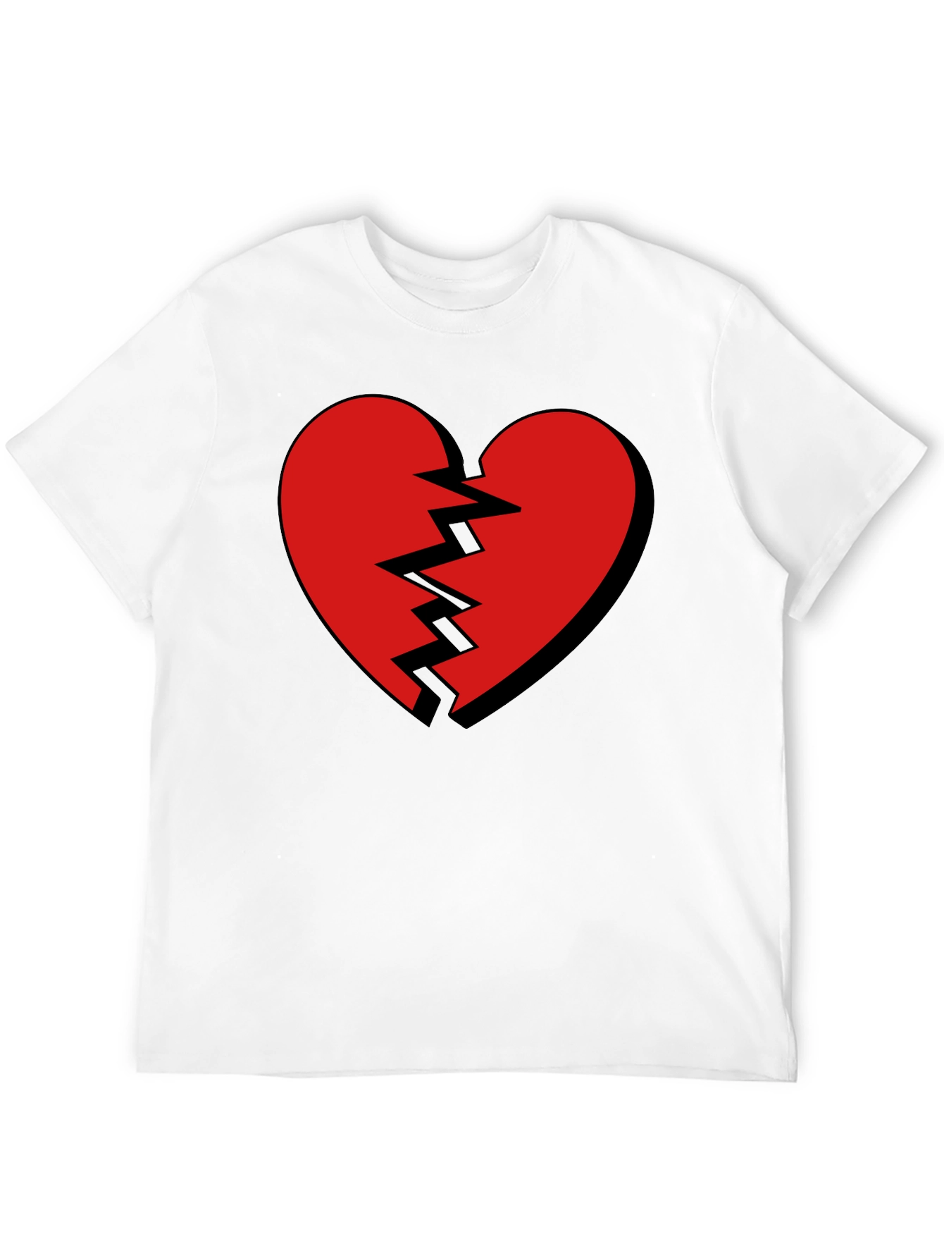 Broken Heart Graphic Tee - Mens Casual T-Shirt
