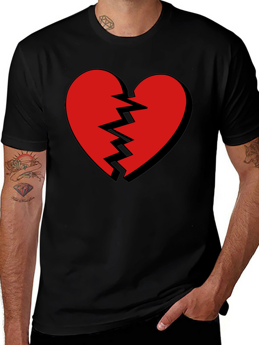 Broken Heart Graphic Tee - Mens Casual T-Shirt