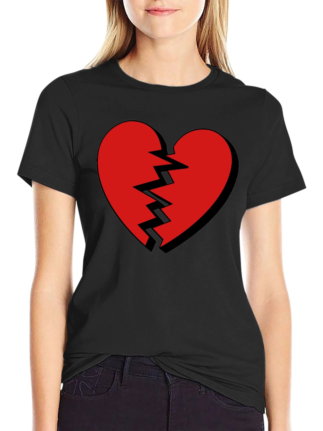 Broken Heart Graphic Tee - Mens Casual T-Shirt