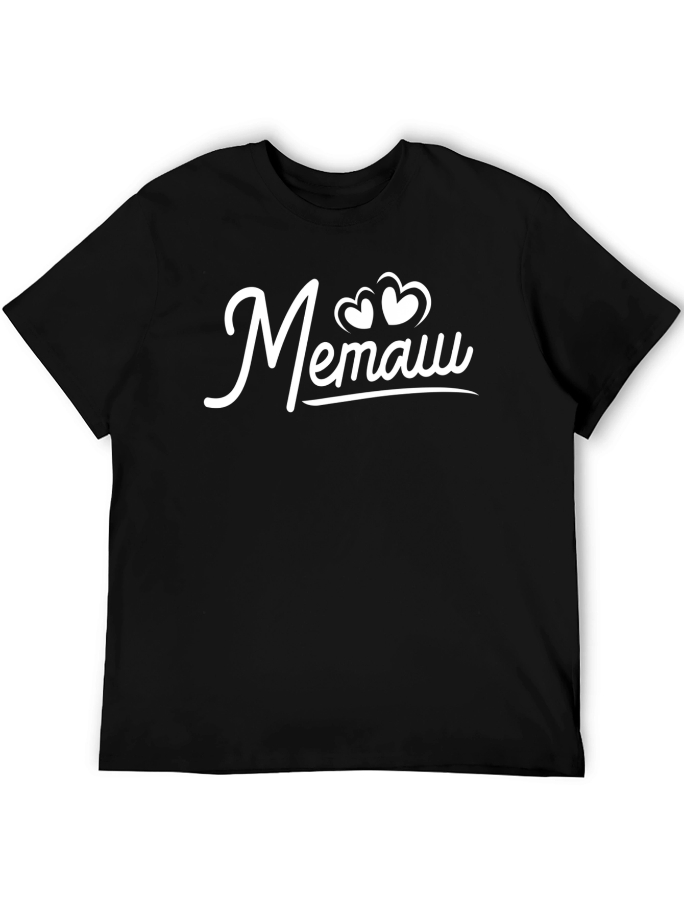 Memaw Heart Script Black T-Shirt