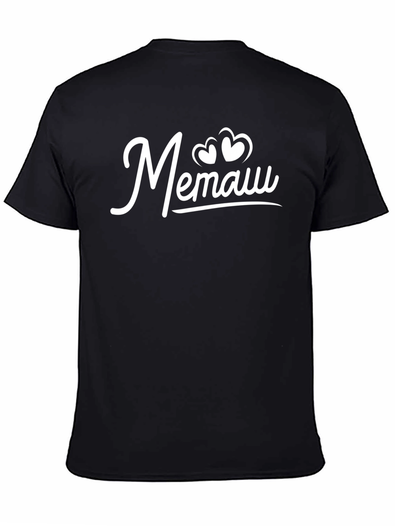 Memaw Heart Script Black T-Shirt