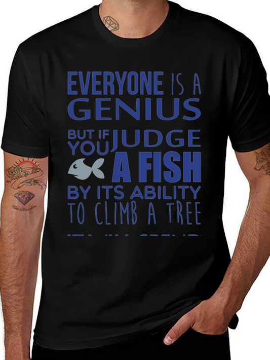 Genius Fish Climb Tree Graphic Tee