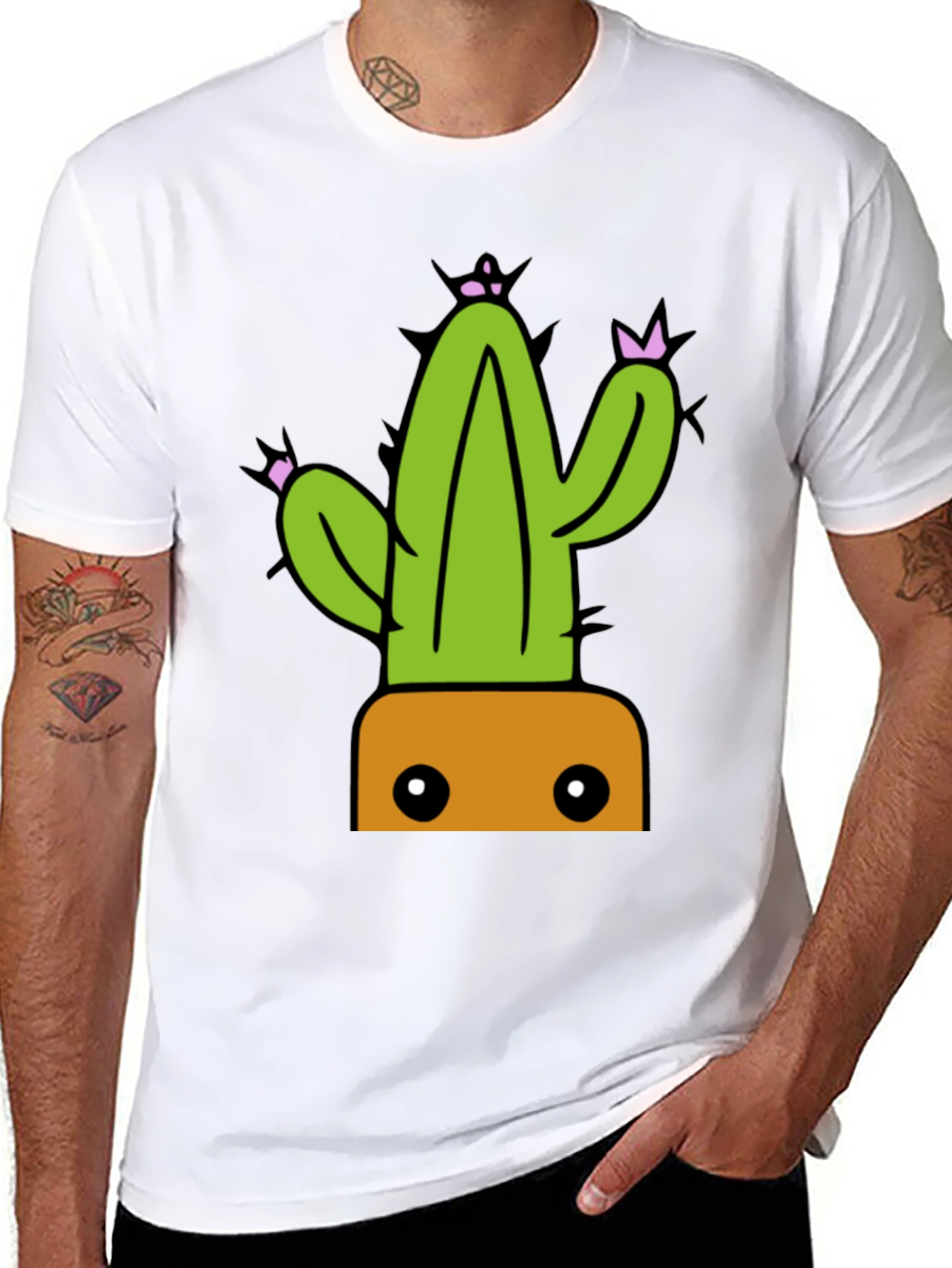 Cactus Graphic Tee - Trendy Potted Plant Shirt
