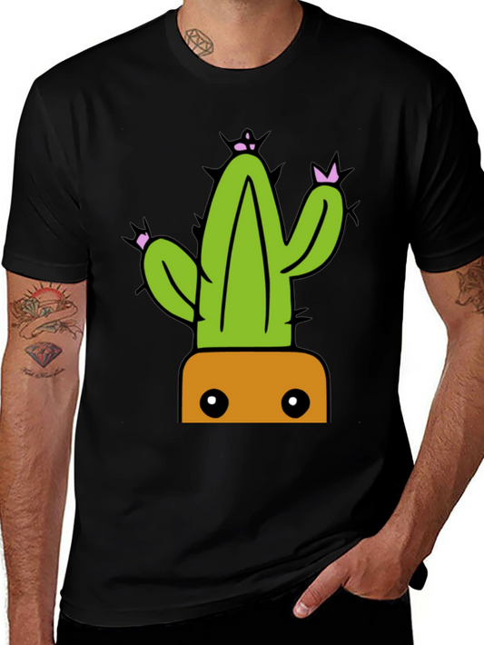 Cactus Graphic Tee - Trendy Potted Plant Shirt