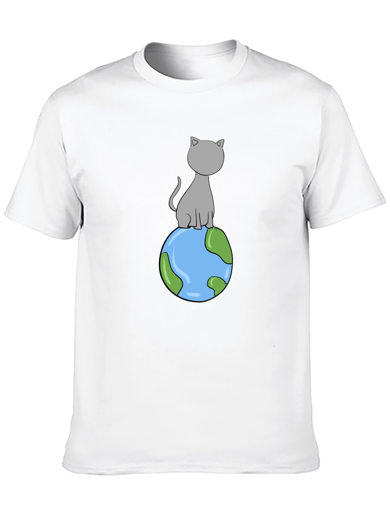 Cat on Earth T-Shirt - Cartoon Style