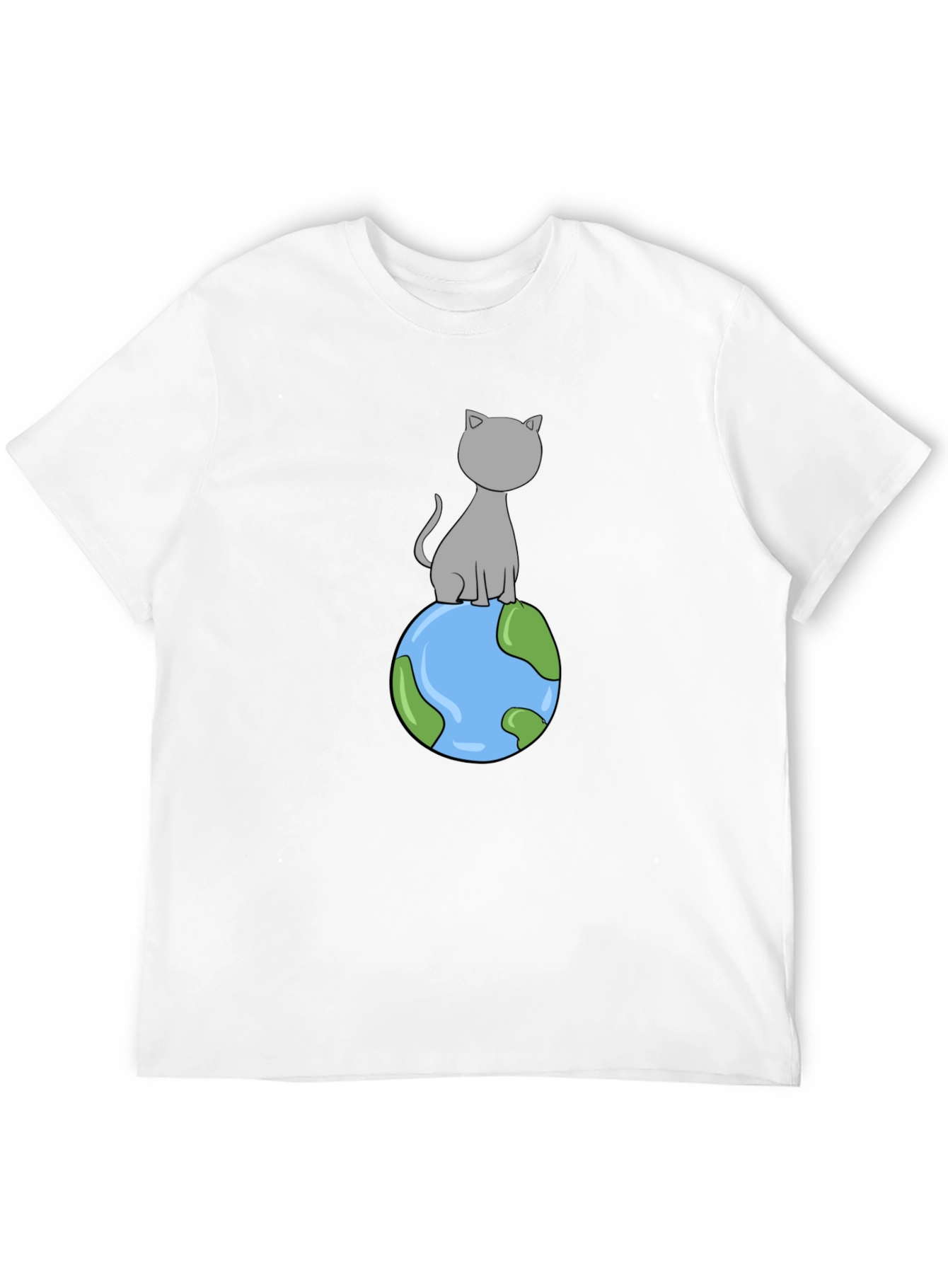 Cat on Earth T-Shirt - Cartoon Style