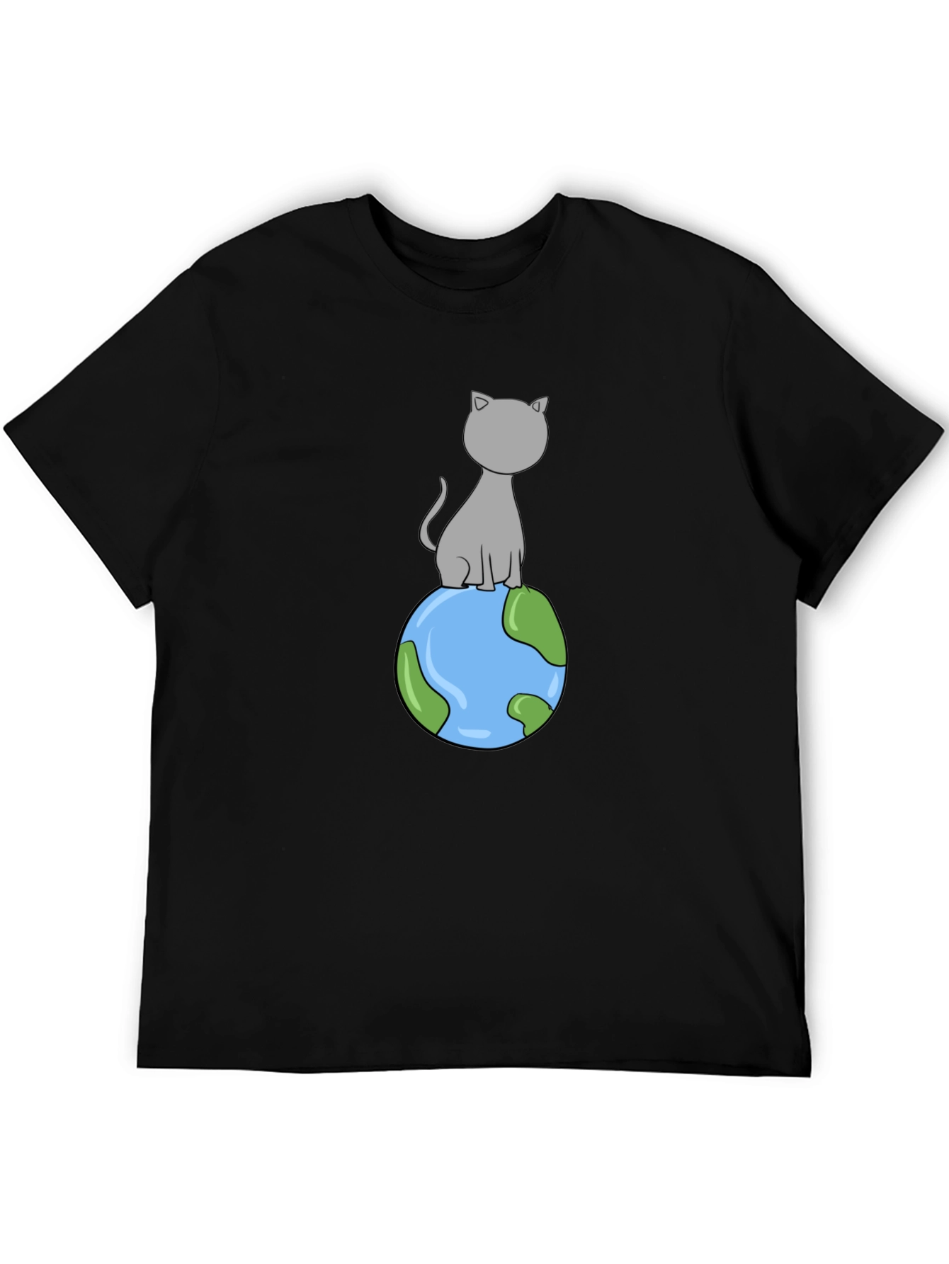Cat on Earth T-Shirt - Cartoon Style