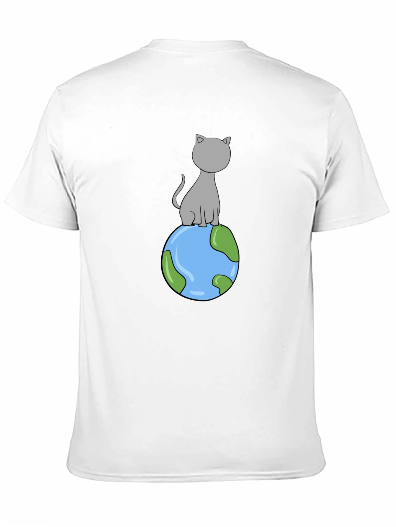 Cat on Earth T-Shirt - Cartoon Style