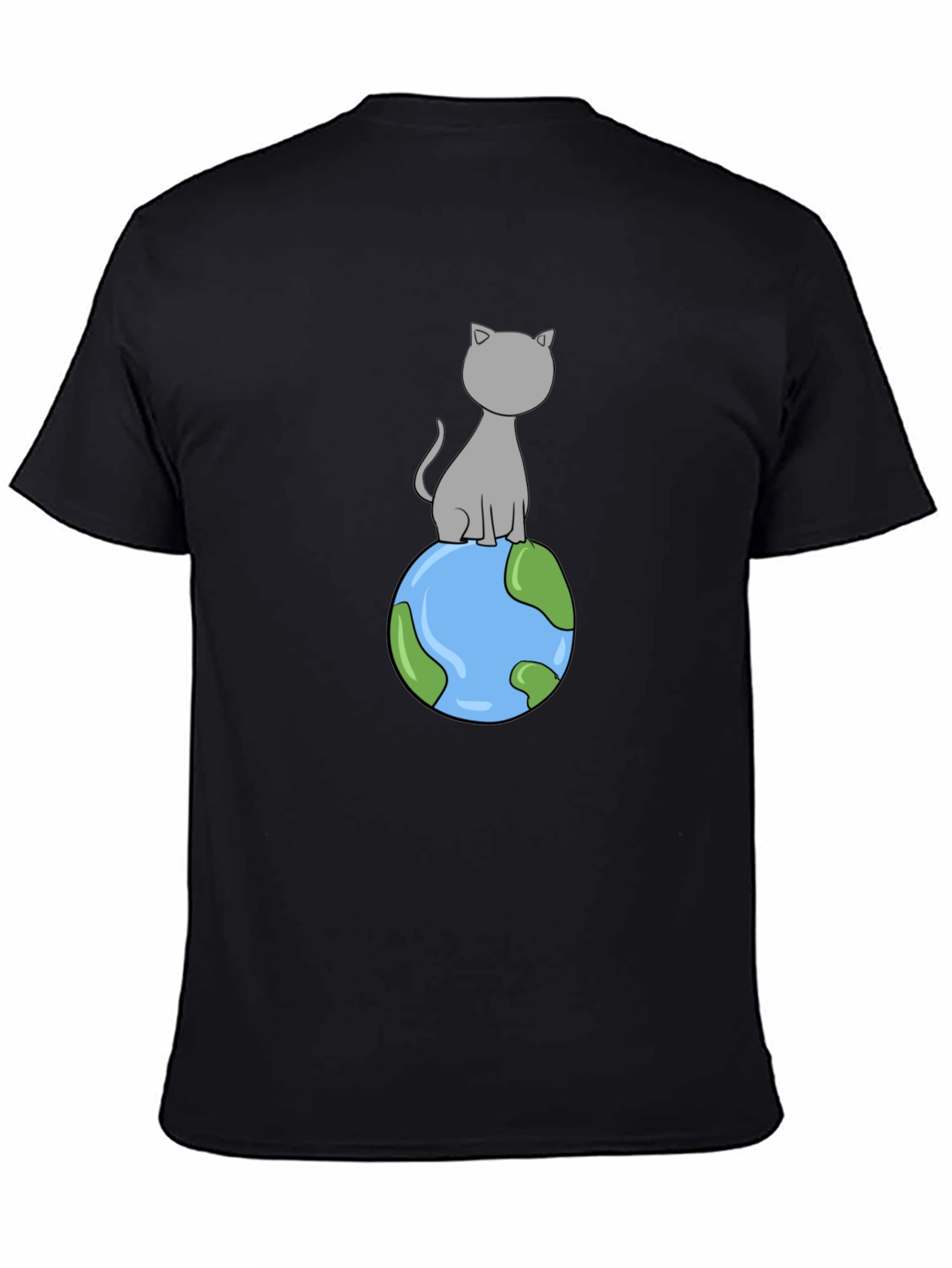 Cat on Earth T-Shirt - Cartoon Style
