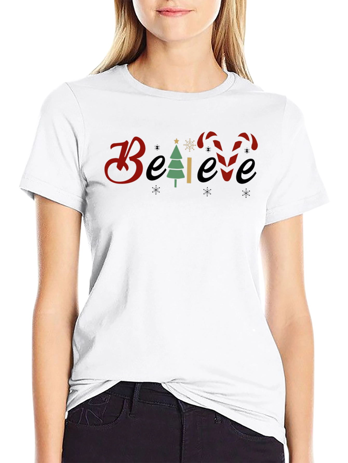 Believe Christmas Graphic Tee - Holiday T-Shirt