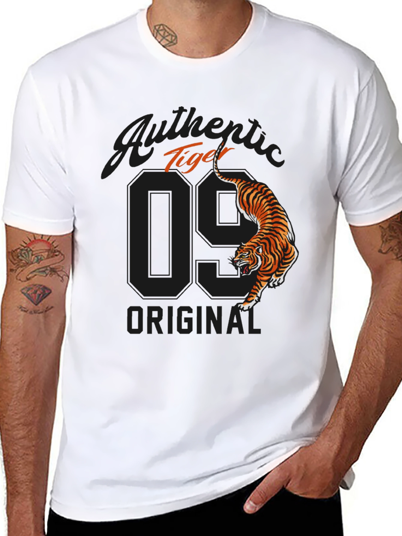 Authentic Tiger Graphic Tee - Cool Original Design