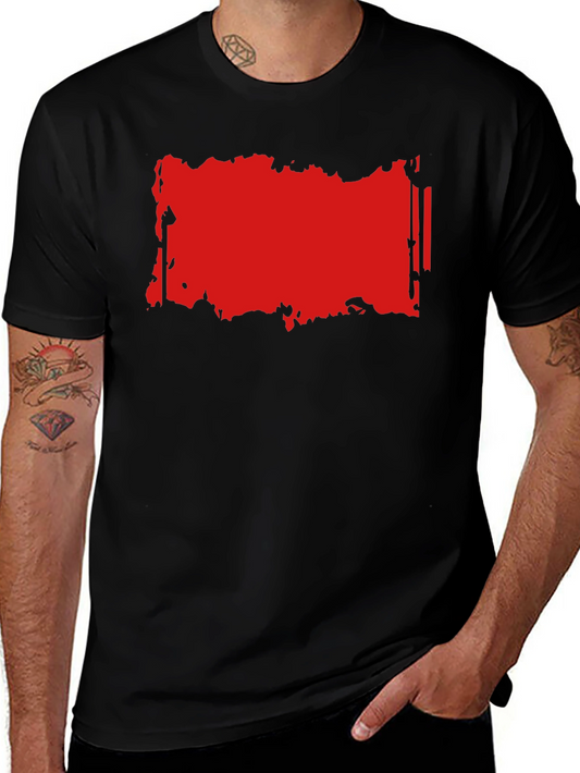 Mens Black T-Shirt with Red Graphic Design