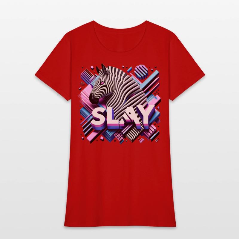Vaporwave SLAY Zebra T Shirt Design