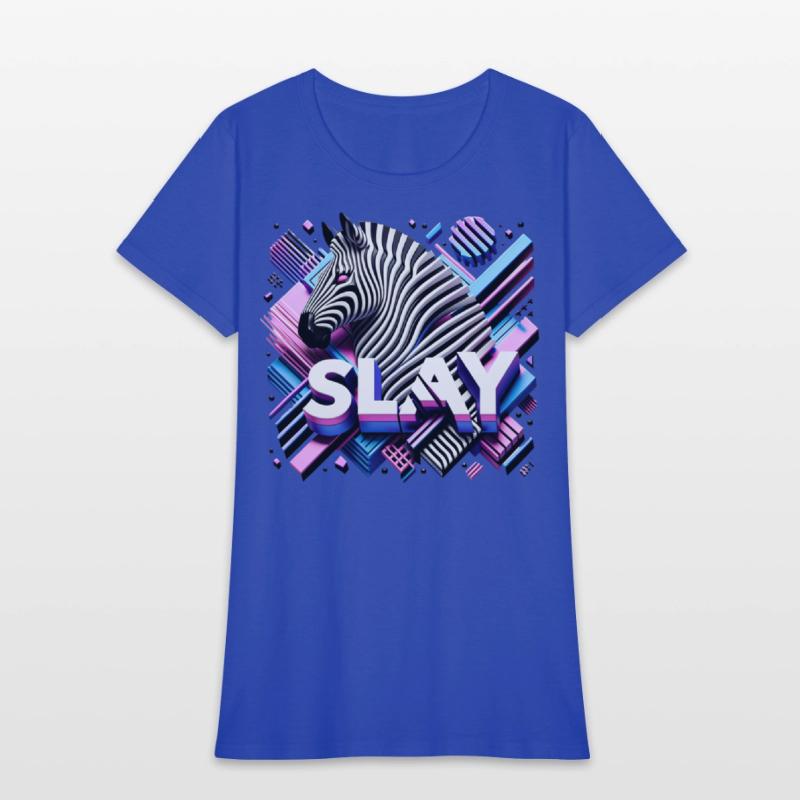 Vaporwave SLAY Zebra T Shirt Design
