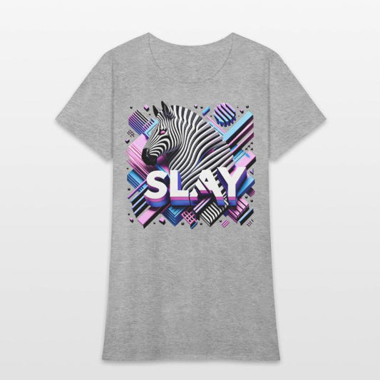 Vaporwave SLAY Zebra T Shirt Design