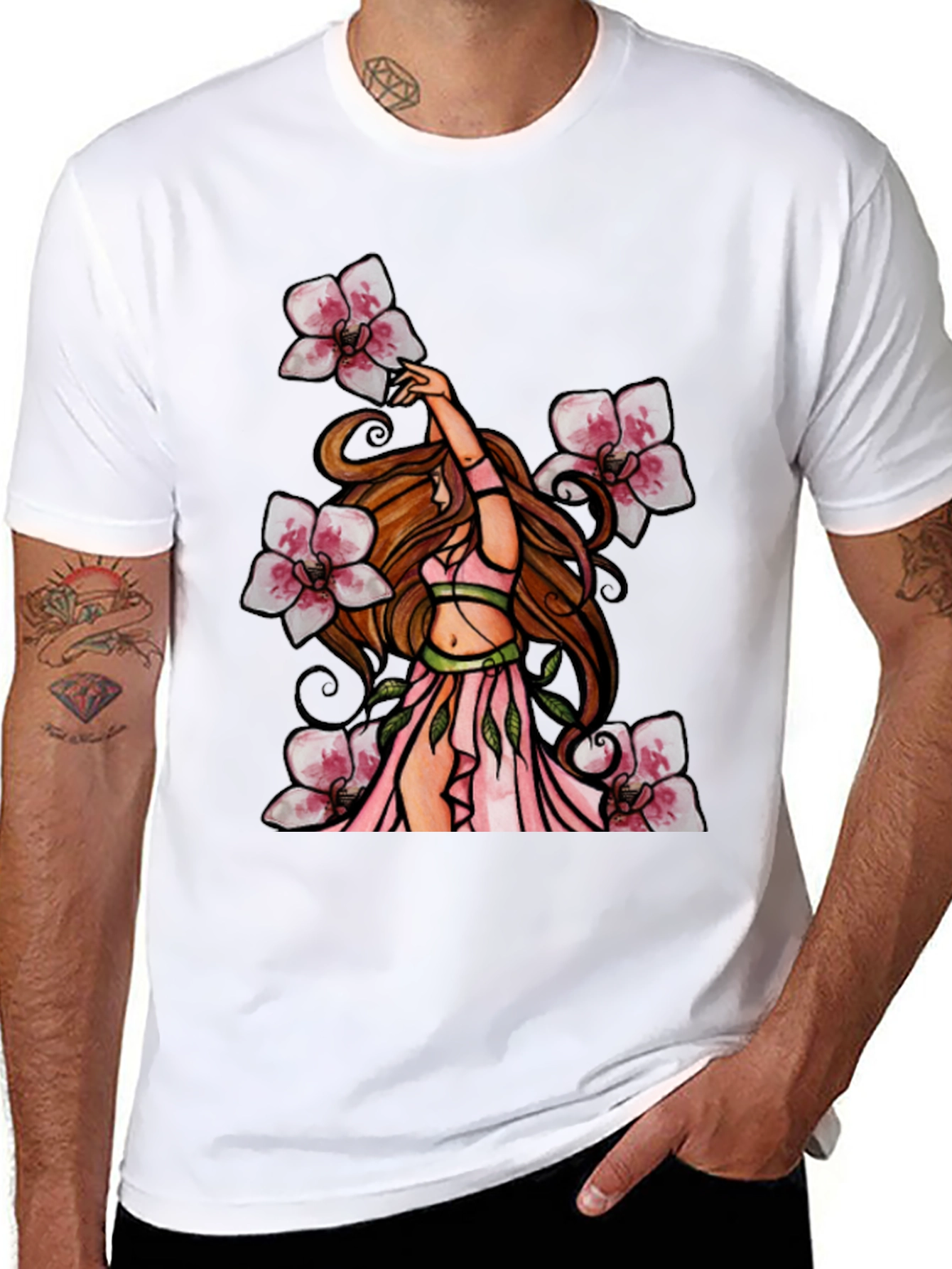Floral Fairy T-Shirt - Black Graphic Tee