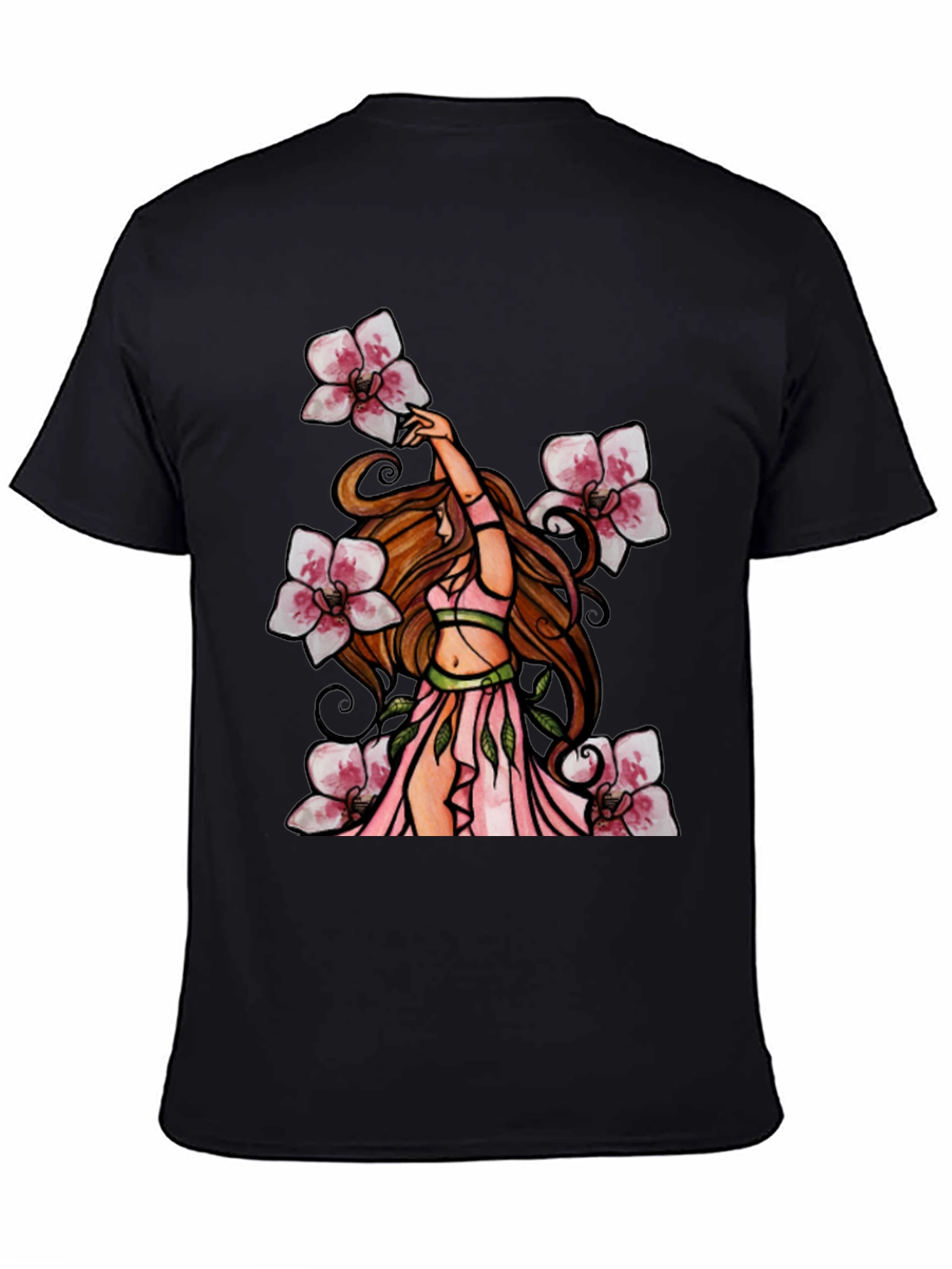 Floral Fairy T-Shirt - Black Graphic Tee