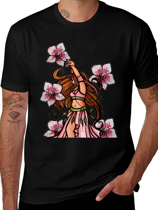 Floral Fairy T-Shirt - Black Graphic Tee