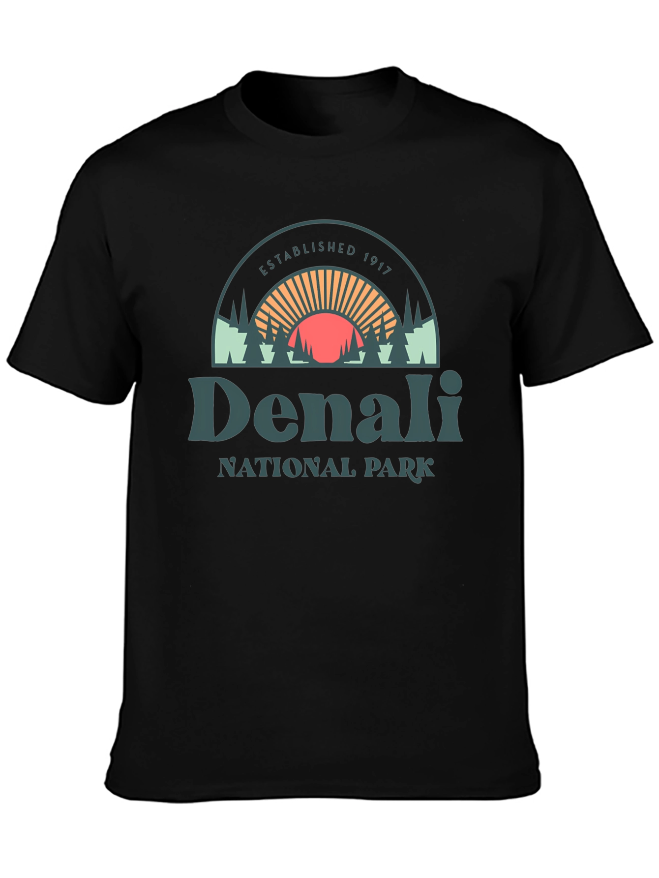 Denali National Park Graphic Tee - Black Cotton Shirt