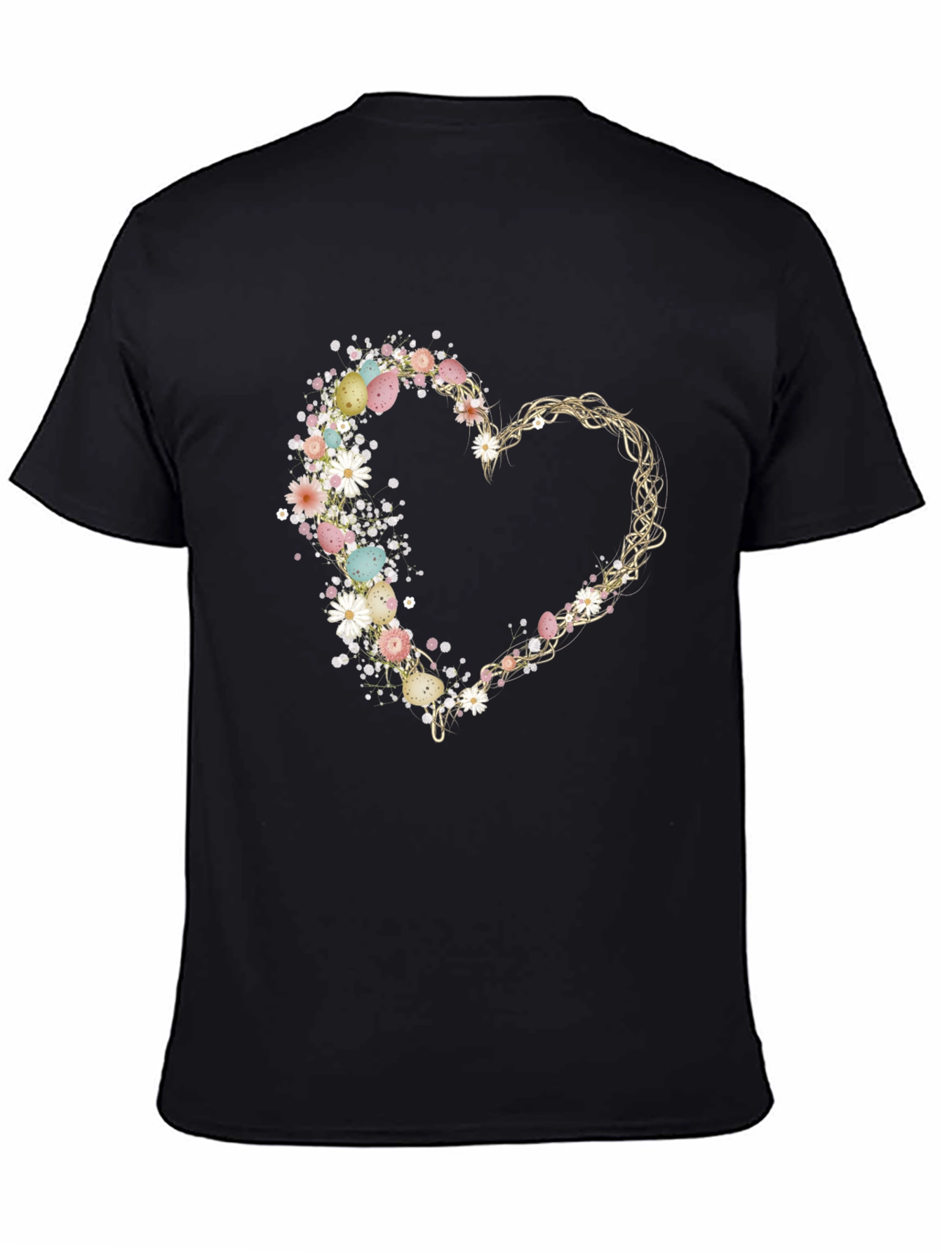 Floral Easter Egg Heart T-Shirt