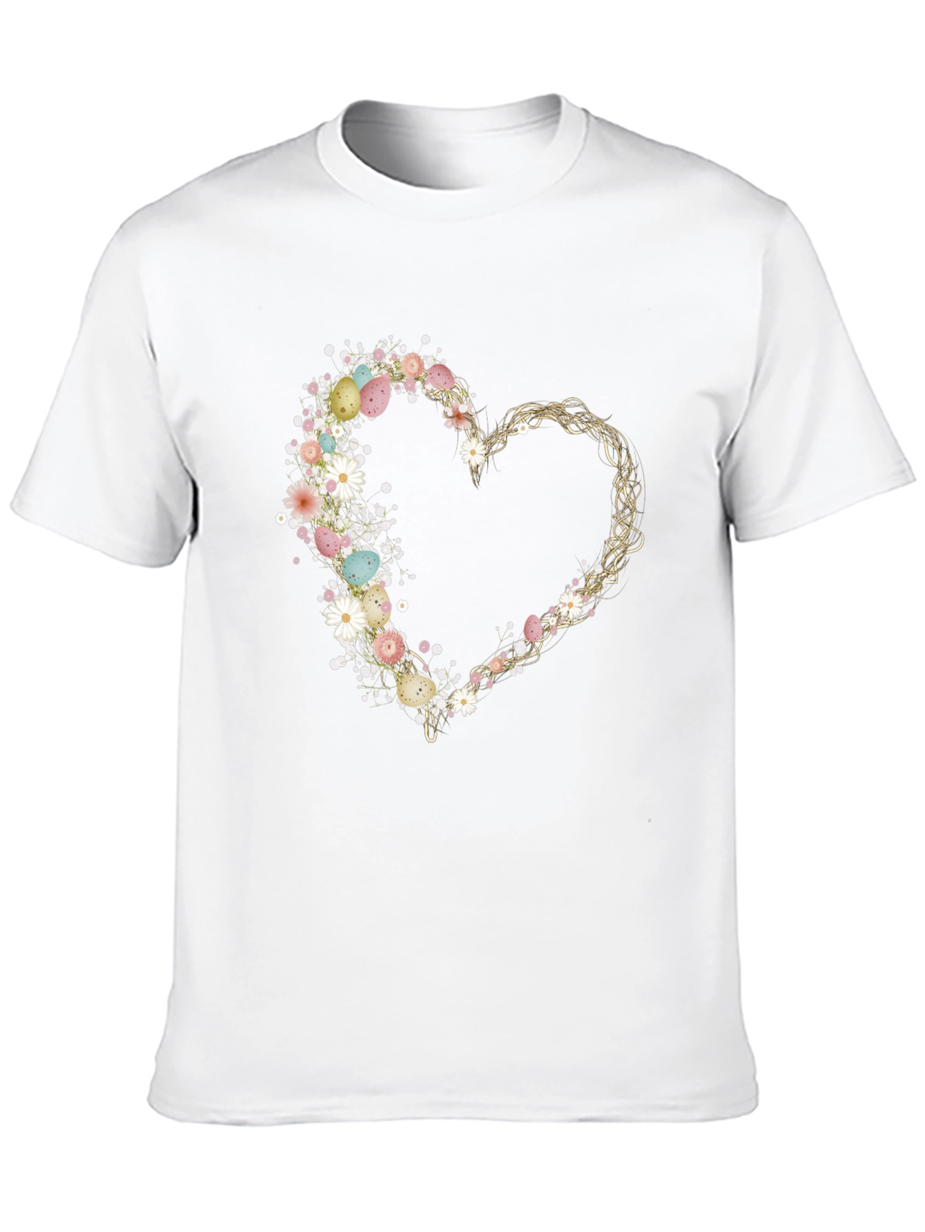 Floral Easter Egg Heart T-Shirt