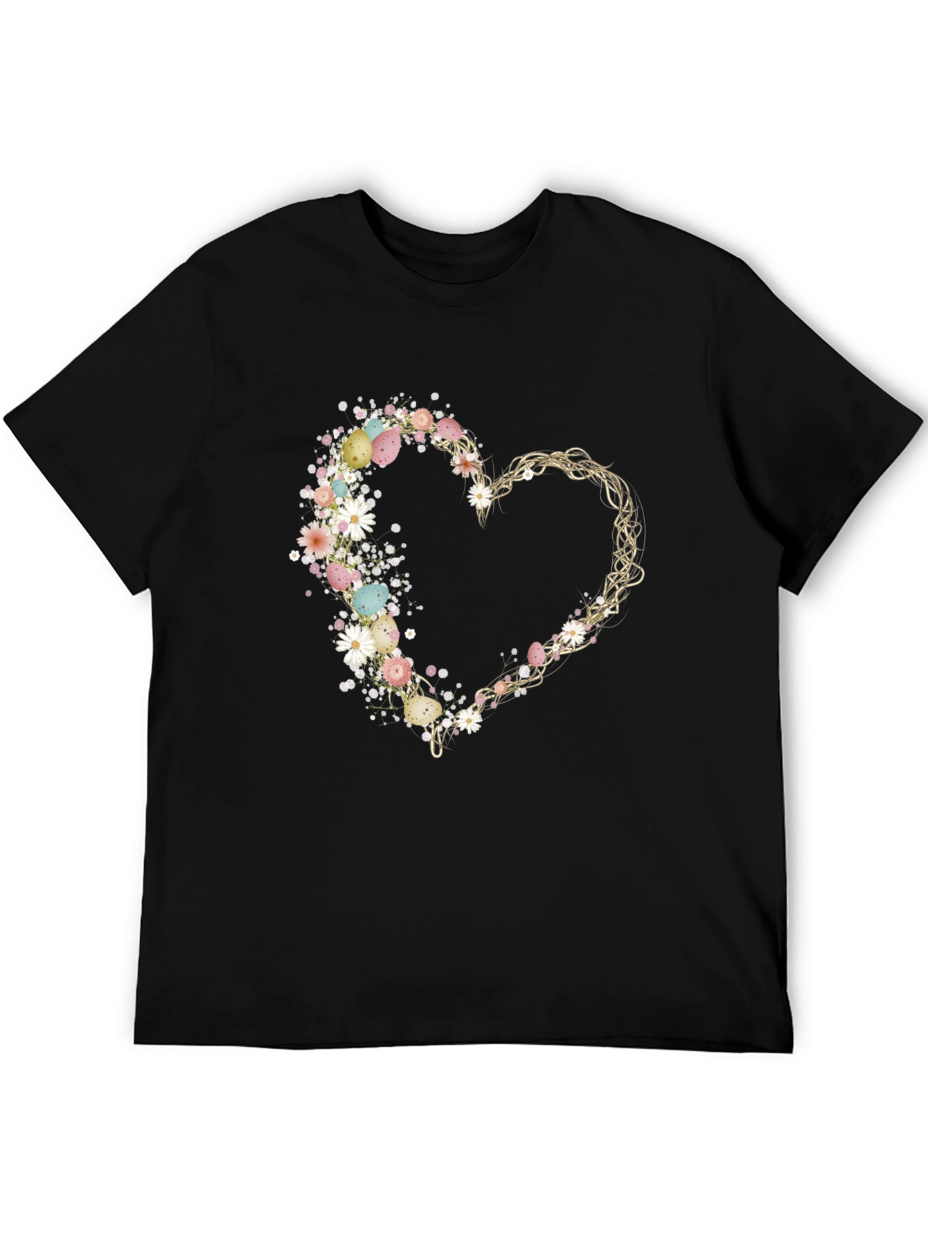 Floral Easter Egg Heart T-Shirt