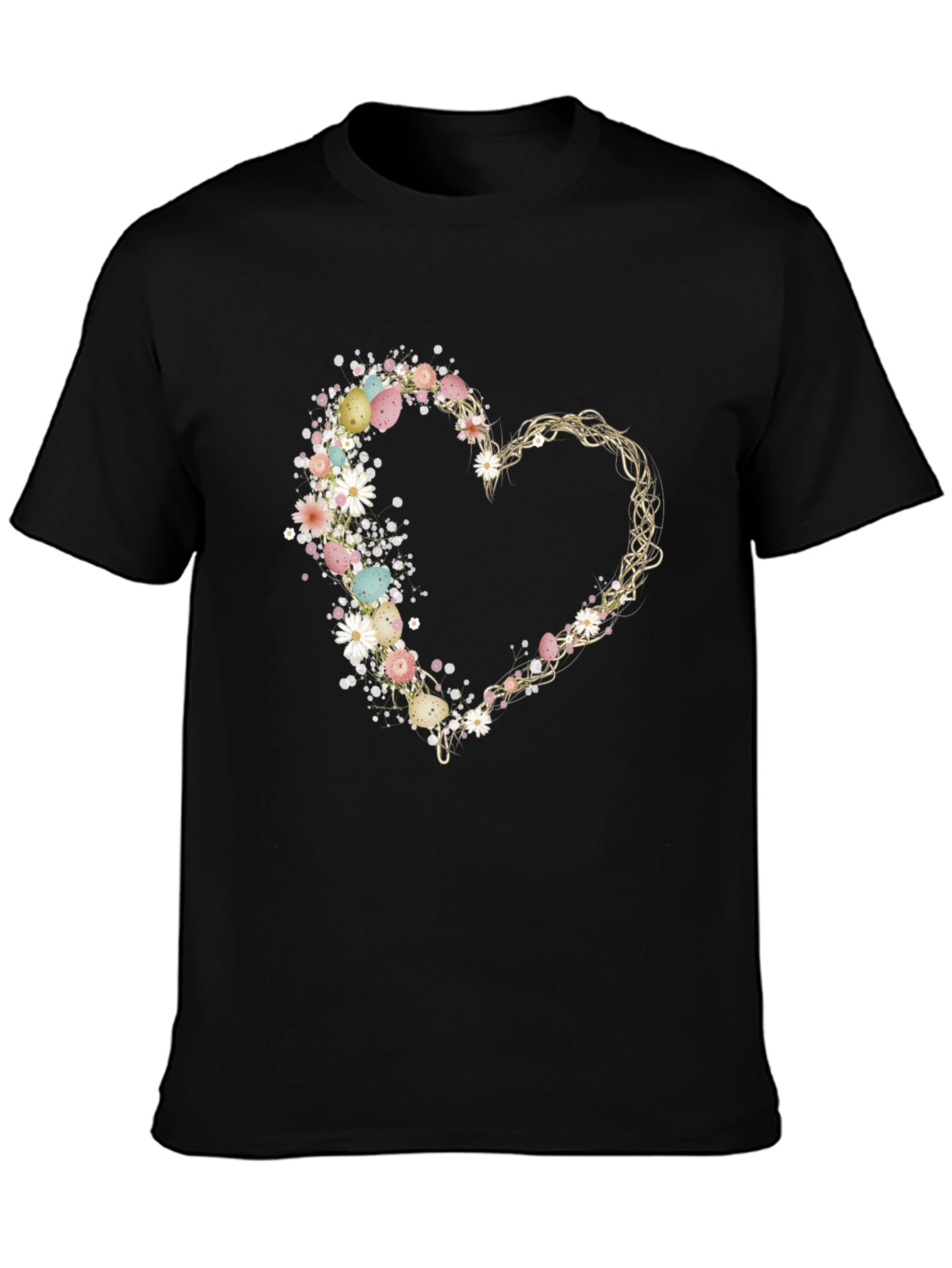 Floral Easter Egg Heart T-Shirt