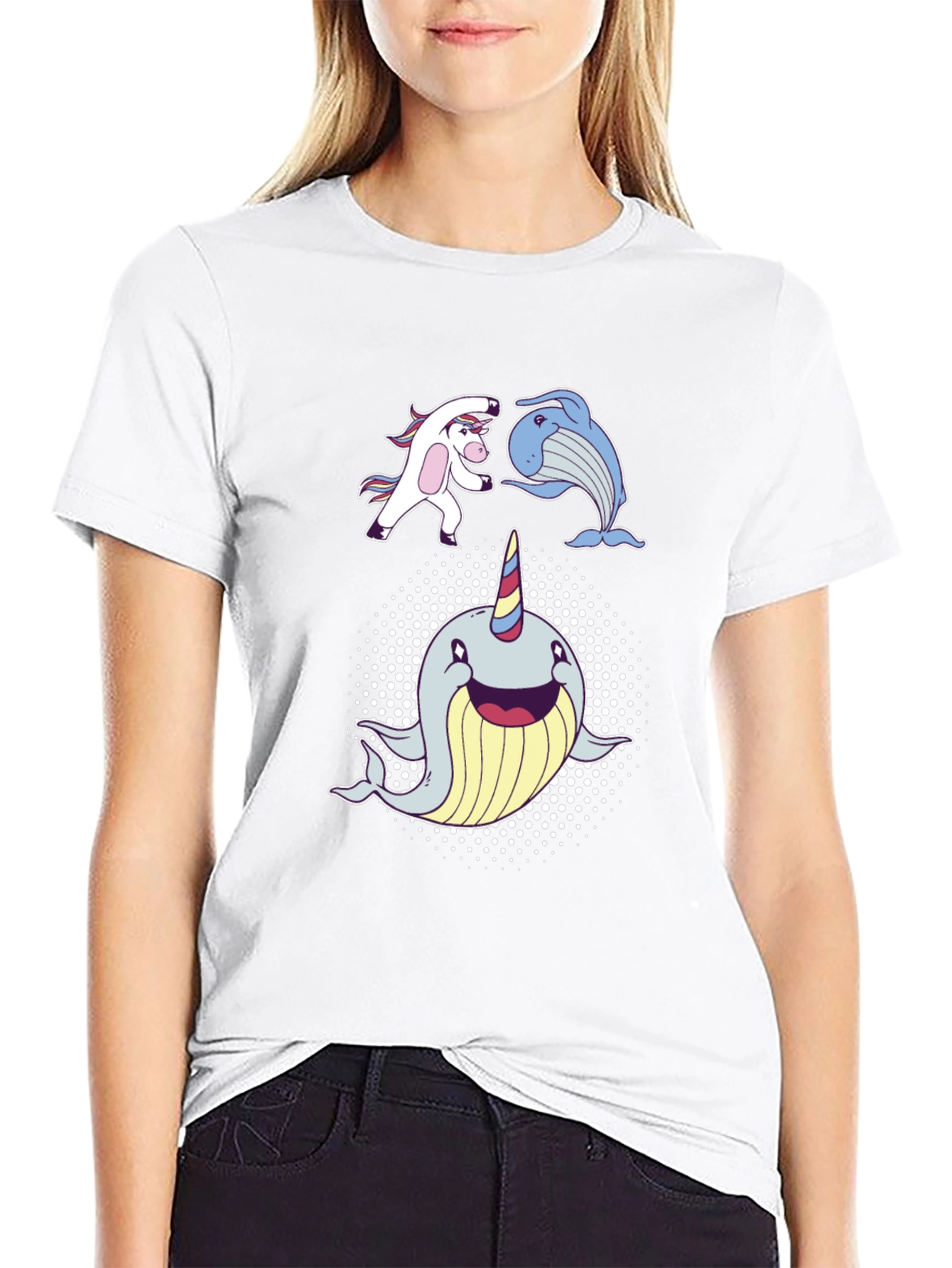 Whimsical Unicorn Whale Narwhal T-Shirt
