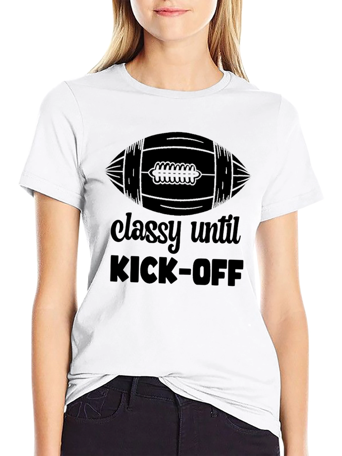 Classy Until Kick-Off Football Graphic Tee