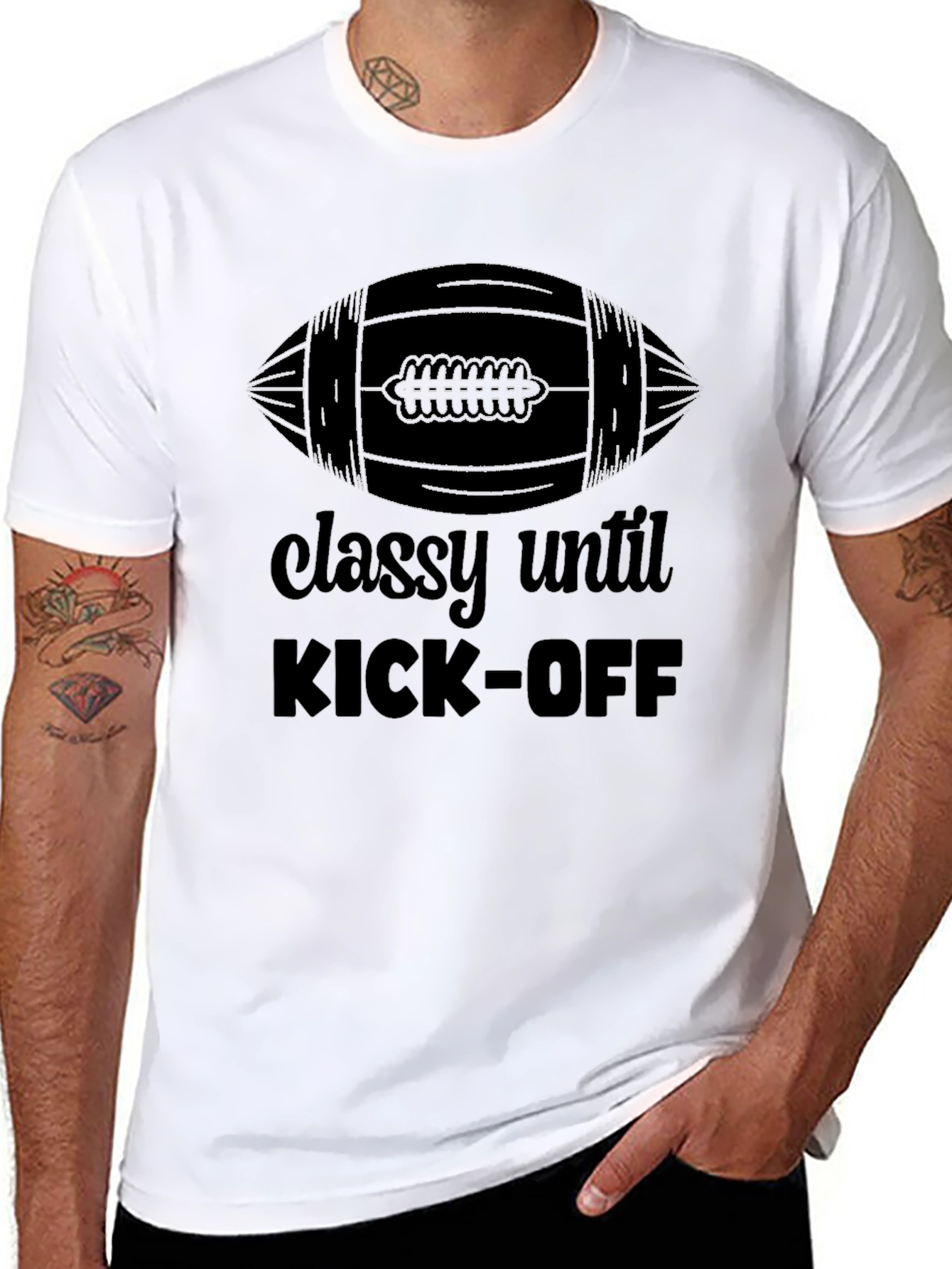 Classy Until Kick-Off Football Graphic Tee