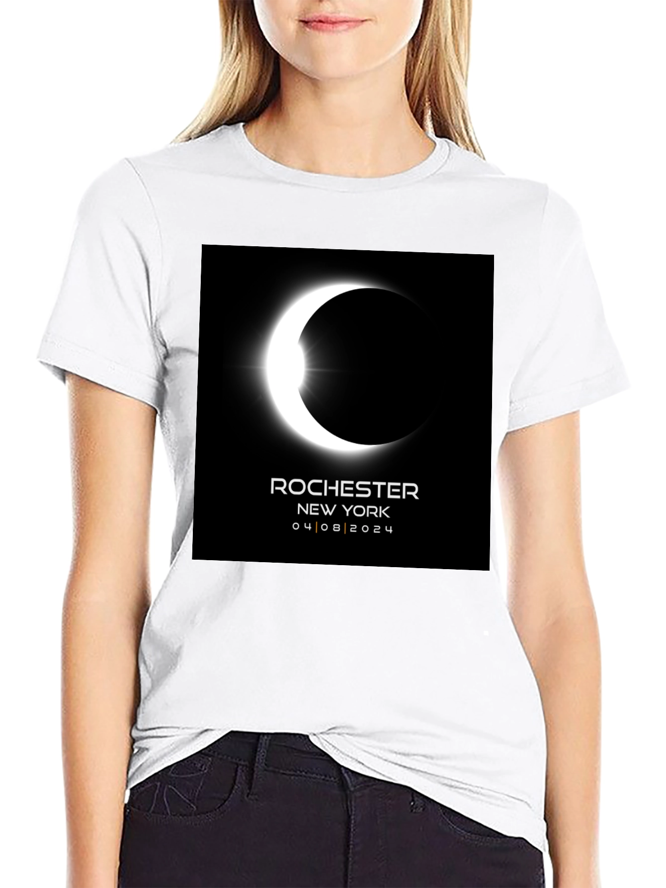 Eclipse Rochester NY 04/08/2024 Black Tee