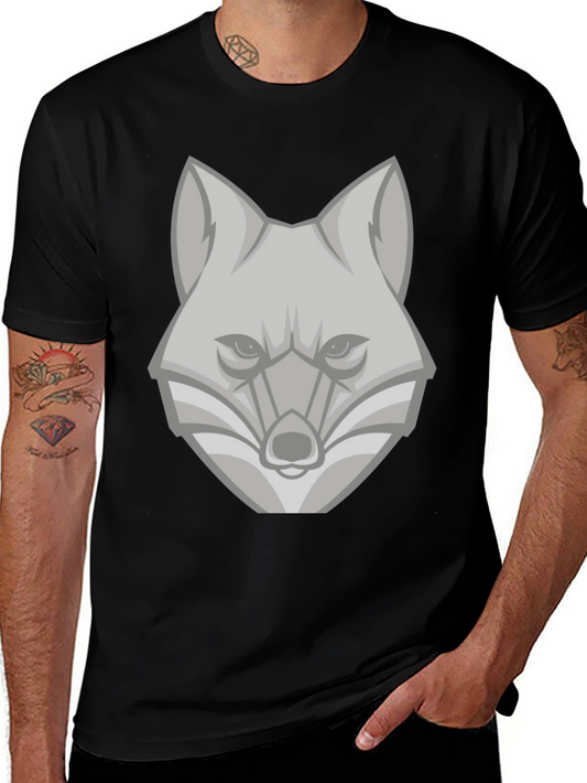 Fox Head Graphic Tee - Black Cotton Blend Casual Wear