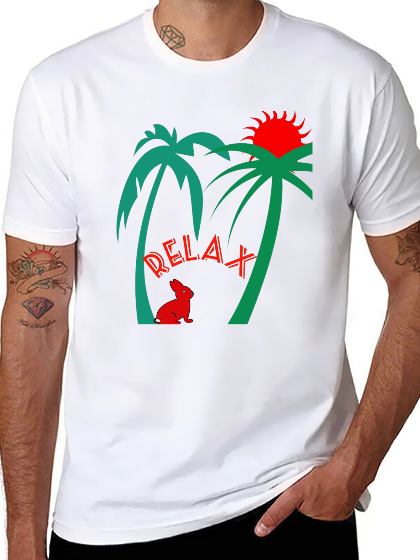 Relax Palm Tree Graphic T-Shirt