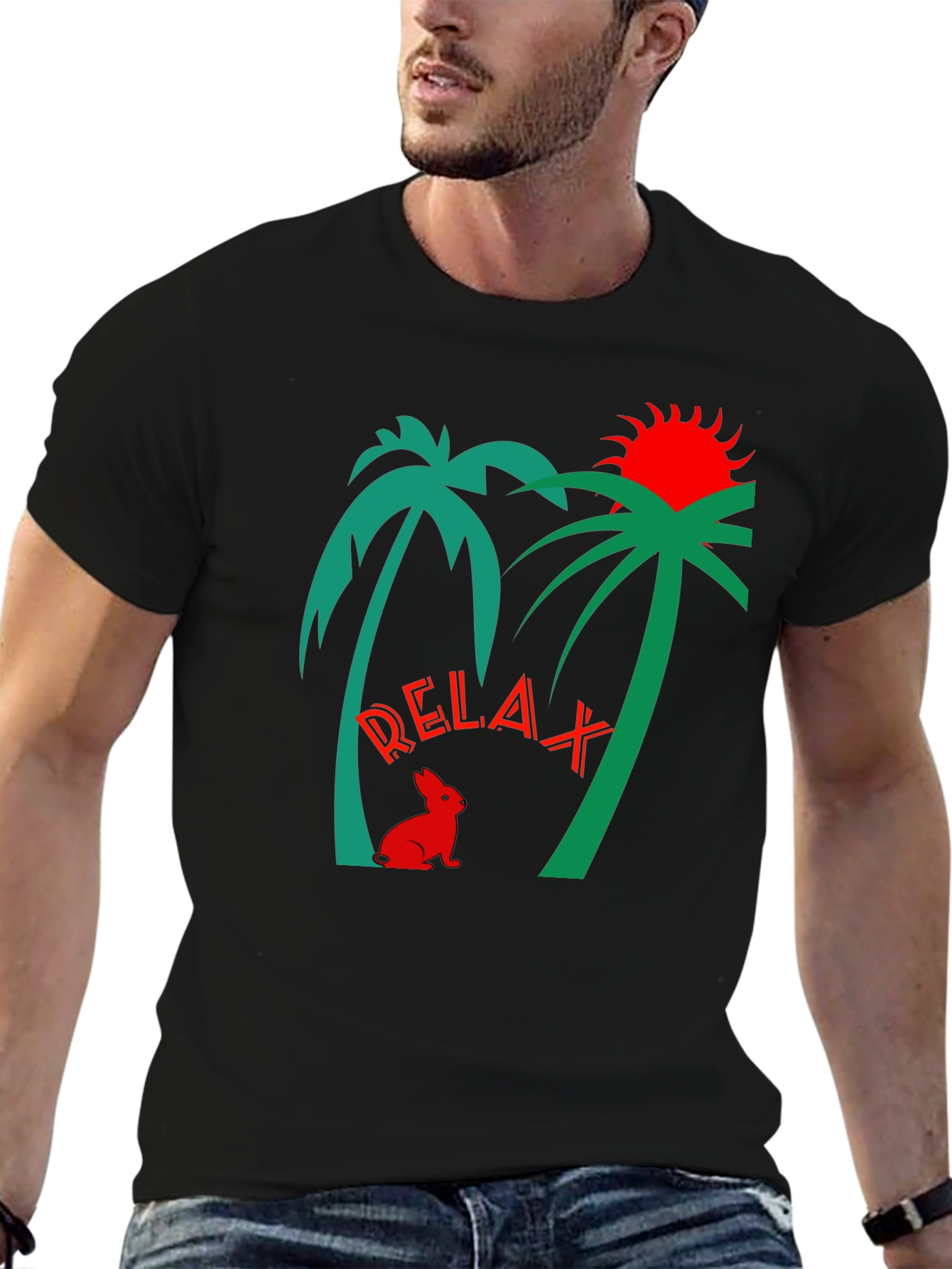 Relax Palm Tree Graphic T-Shirt