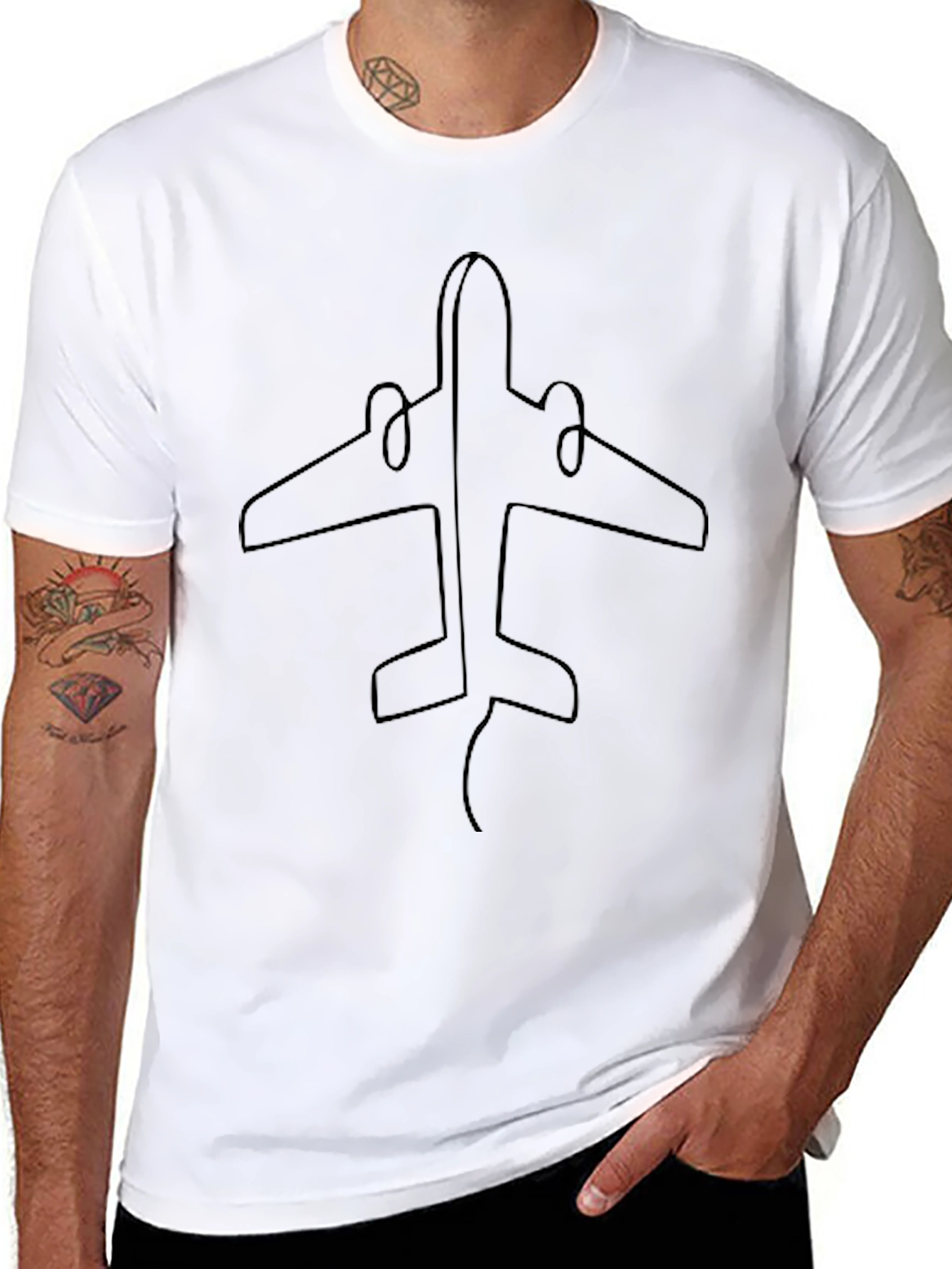 Minimalist Airplane Graphic T-Shirt