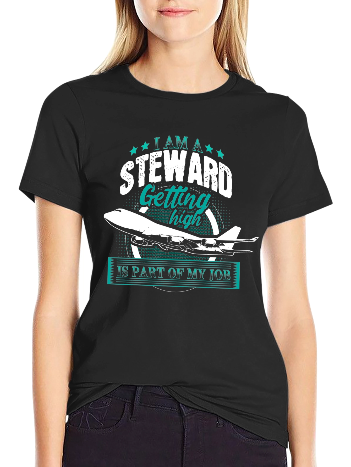 Steward Getting High T-Shirt - Flight Attendant Apparel